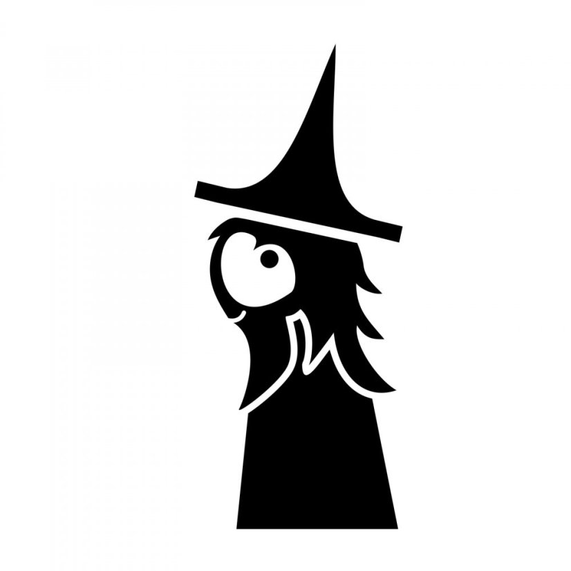 Čarodejník - detská nálepka na okno - Farba: čierna