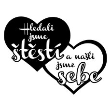 Český citát na zeď - láska - Hledali jsme štěstí a našli jsme sebe - John Lennon