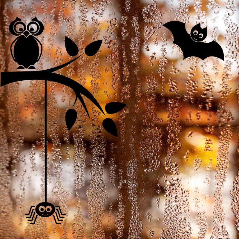 Podzimní samolepky na okno halloween