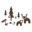 Dětské samolepky na zeď les a lesní zvířátka v nordic stylu