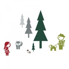 červená karkulka - samolepky na zeď