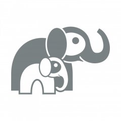 Dětská samolepka na zeď slonice s mládětem