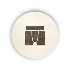 Drevený štítok oblečenie - pánske plavky - koleso
