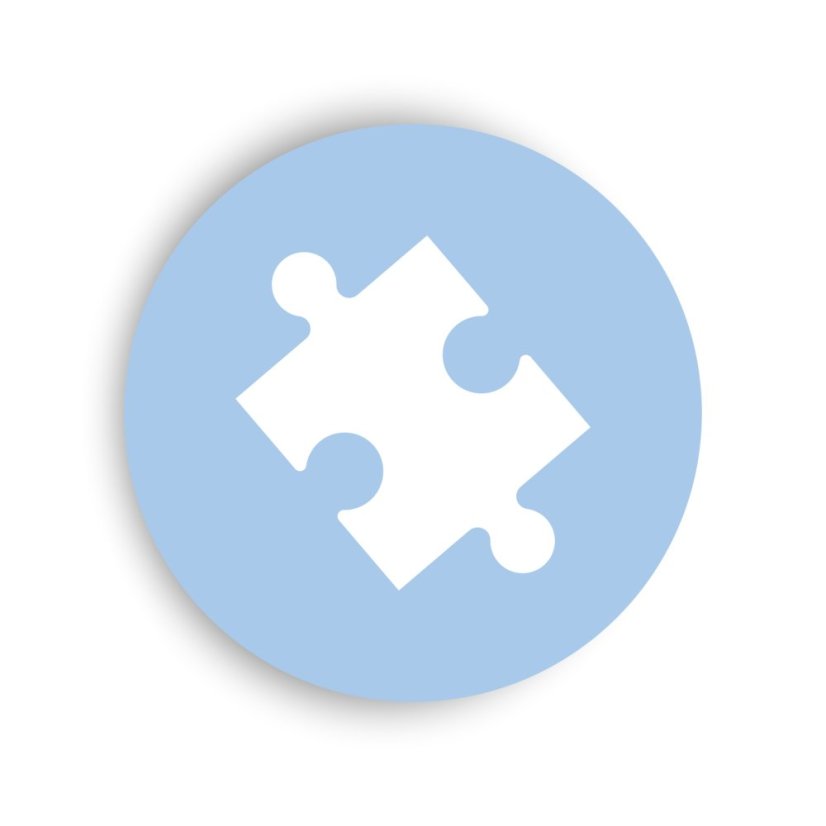 Rozlišovací štítek na box na hračky - piktogram puzzle