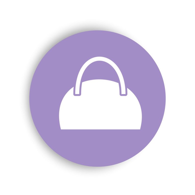 Rozlišovací štítek na box na hračky - piktogram kabelky