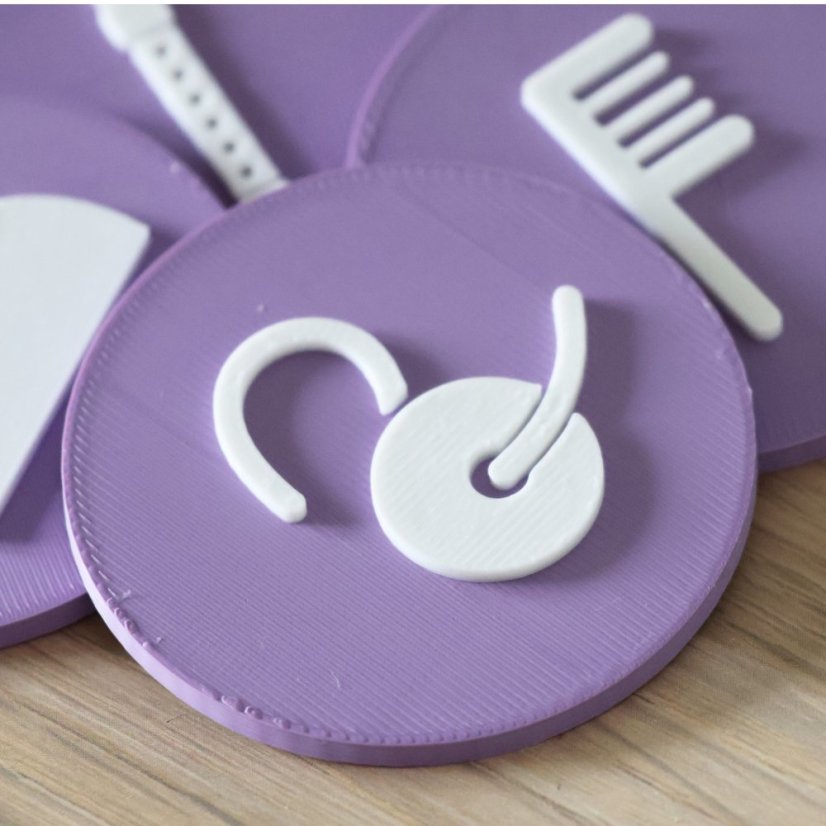 Rozlišovací štítok na box nahračky - piktogram korálky