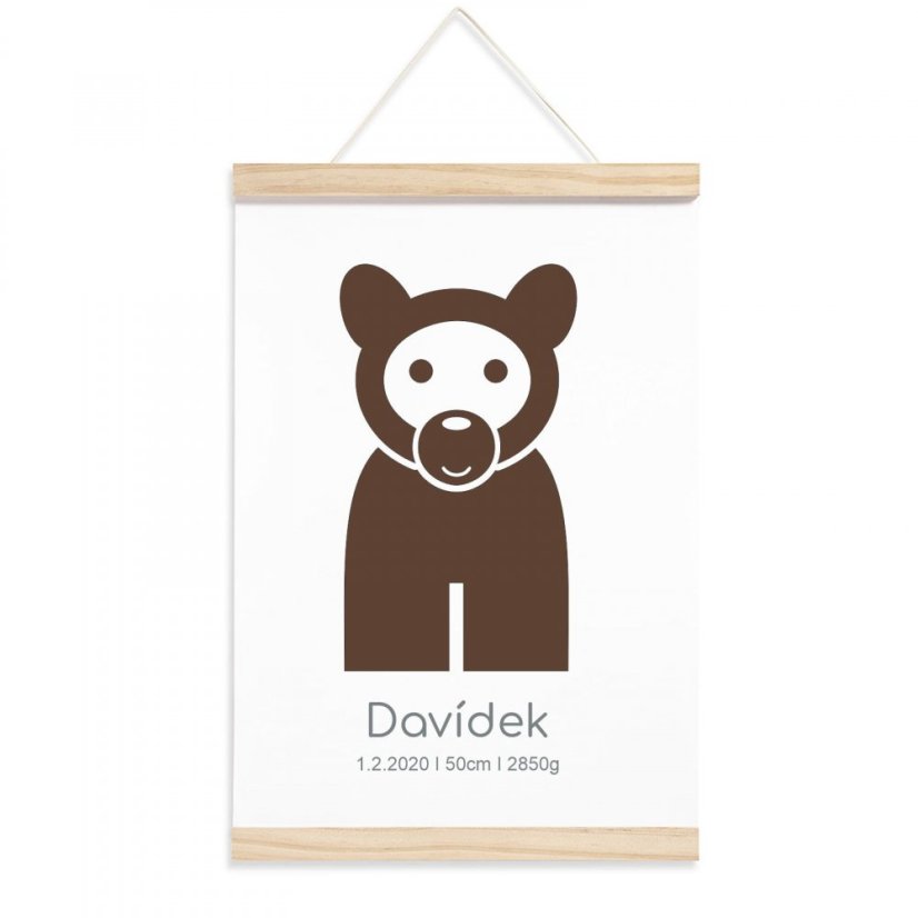Plagát k narodeniu bábätka - Medvedík