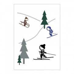 Dětský zimní obrázek/plakát sportovci