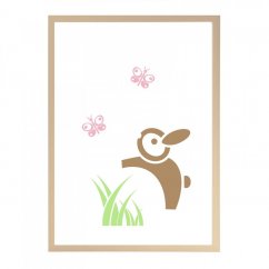 Dětský plakát/obrázek zajíček a motýlci