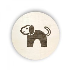 Dřevěný štítek na box kolečko - hračky - domácí zvířátka