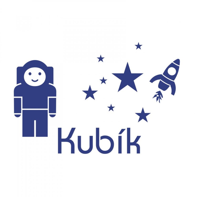 Samolepka se jménem - kosmonaut - Pieris design