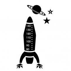 Raketa - detský nástenný meter