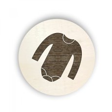 Drevený štítok koleso - oblečenie - body DR
