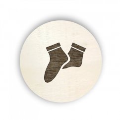Drevený štítok koleso - oblečenie - ponožky