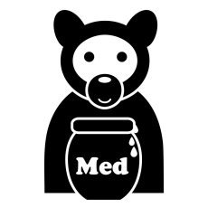Samolepka medvěd s medem