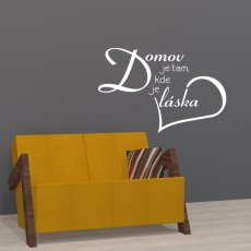 Nápis na zeď domov je tam, kde je láska bílá