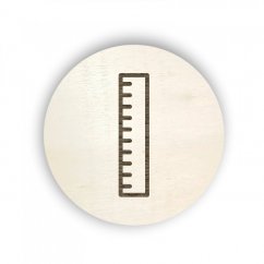 Dřevěný štítek kolečko - geometrie