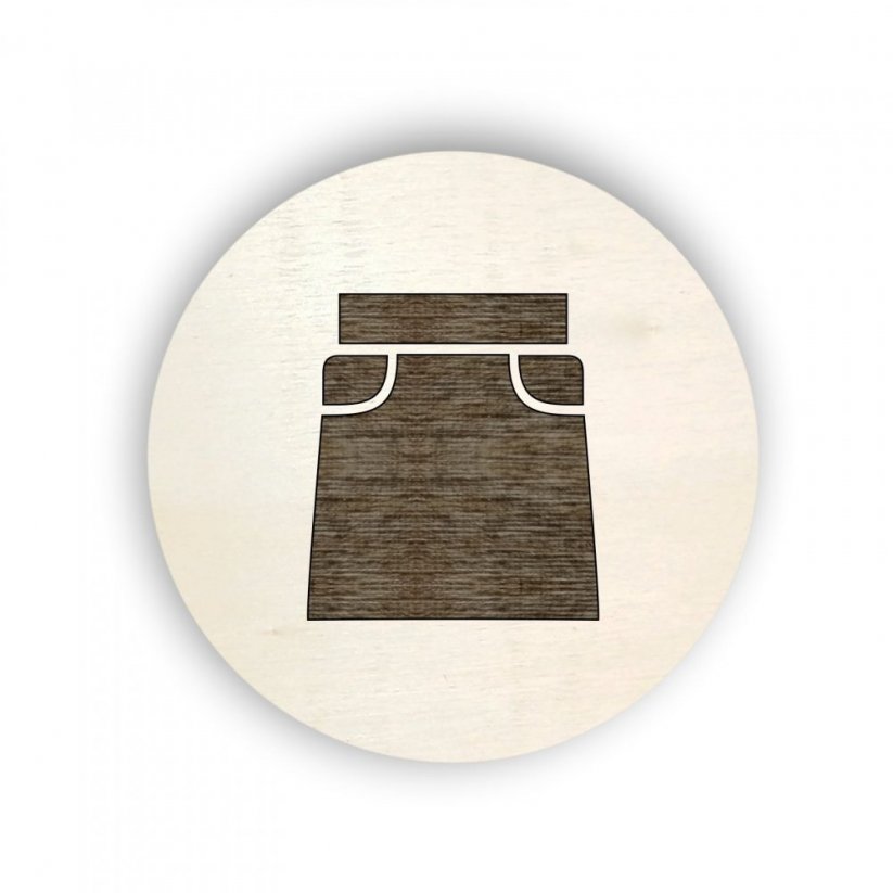 Dřevěný piktogram oblečení - sukně