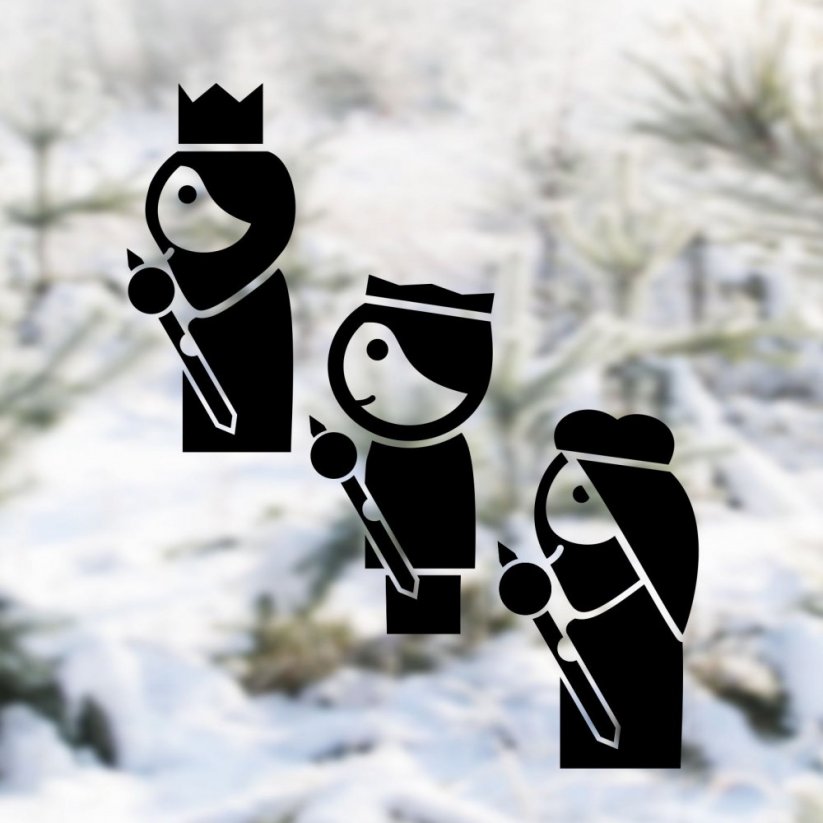 Vánoční samolepky na okno tři králové