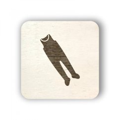 Dřevěný štítek oblečení - dupačky - čtvereček