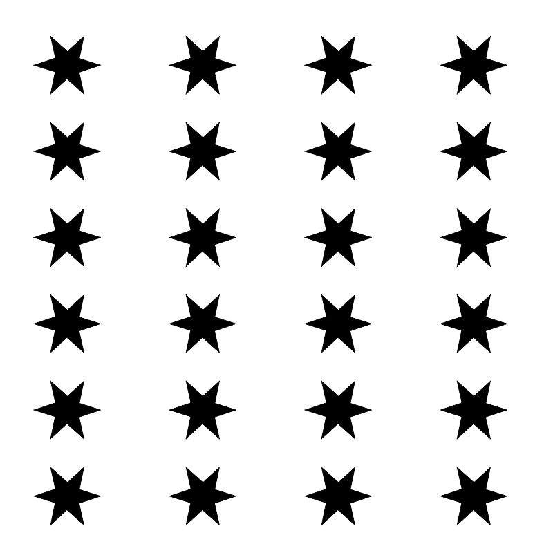 Šesticípé hvězdy - samolepky na zeď