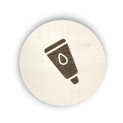 Dřevěný štítek na box kolečko - kosmetika pro miminko