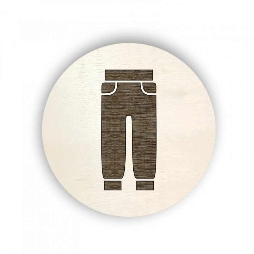 Dřevěný piktogram oblečení - tepláky