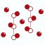 Bubliny Neuron - samolepka na zeď - Barva: tmavě červená