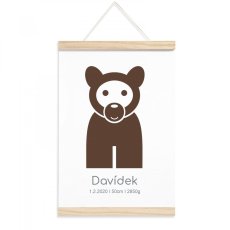 Plagát k narodeniu bábätka - Medvedík