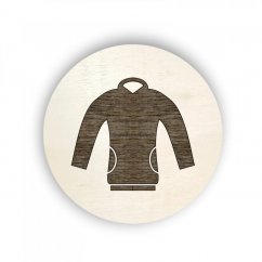 Dřevěný štítek oblečení - kolečko - dámská mikina