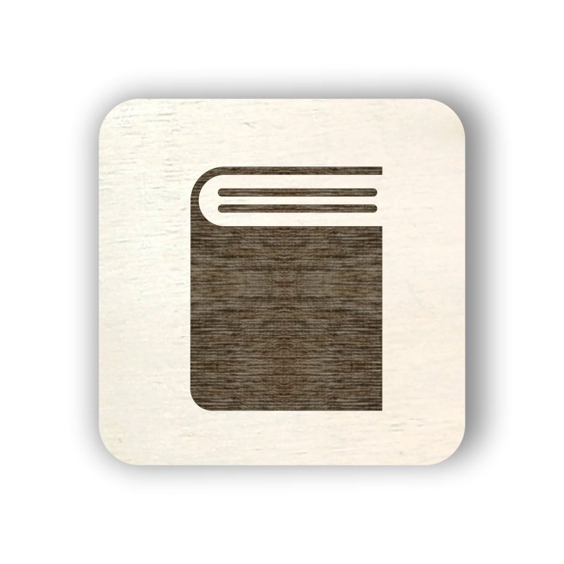 Dřevěný štítek na box s knížkami - čtvereček