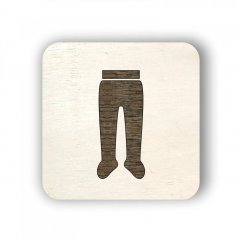 Dřevěný štítek oblečení - punčocháče - čtvereček