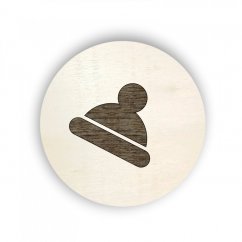 Dřevěný štítek kolečko - oblečení - čepice