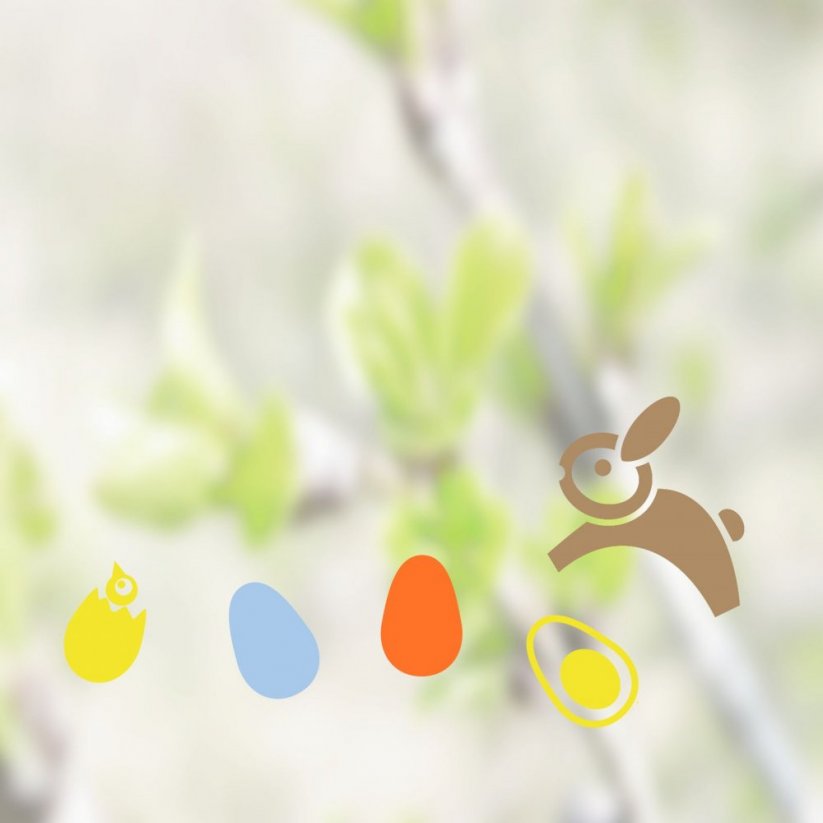 Velikonoční samolepky na okno zajíček a vajíčka
