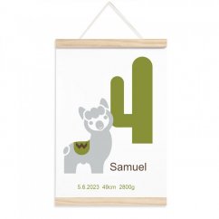 Plakát k narození miminka - Lama