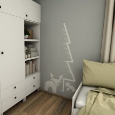Strom s lesními zvířaty - dětský metr na zeď