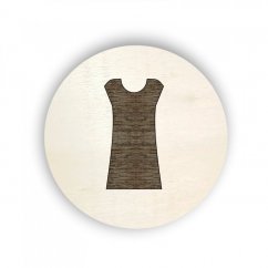 Dřevěný štítek kolečko - oblečení - noční košile