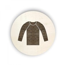 Drevený štítok koleso - oblečenie -tričko s dlouhým rukávom