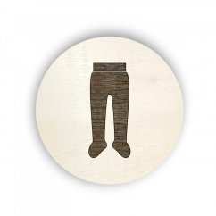 Dřevěný štítek kolečko - oblečení - punčocháče