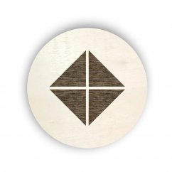 Dřevěný štítek na box kolečko - magnetické stavebnice