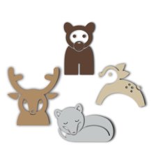 Lesní zvířátka  - Dřevěné dekorace na boxy na hračky