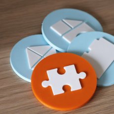 Rozlišovací štítek na box na hračky - piktogram puzzle