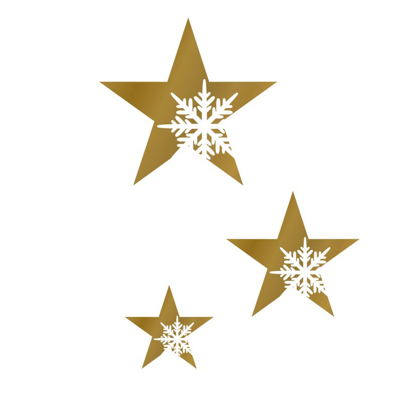 Vánoční samolepky na okno hvězdy s vločkou - Pieris design