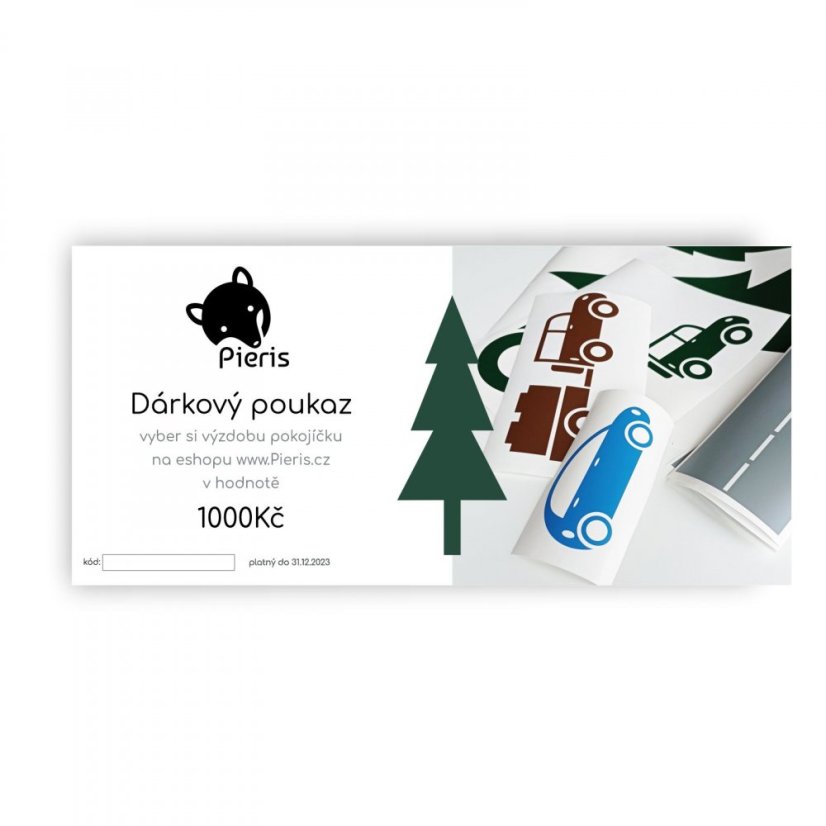 Darčekový poukaz - motív auta