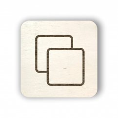 Dřevěný štítek na box s pexesy - čtverec