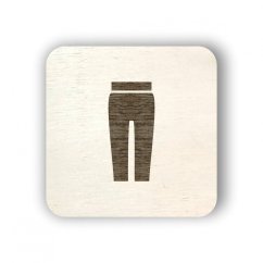 Dřevěný štítek oblečení - leginy - čtvereček