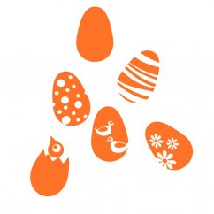 Velikonoční samolepky na okno vajíčka oranžová